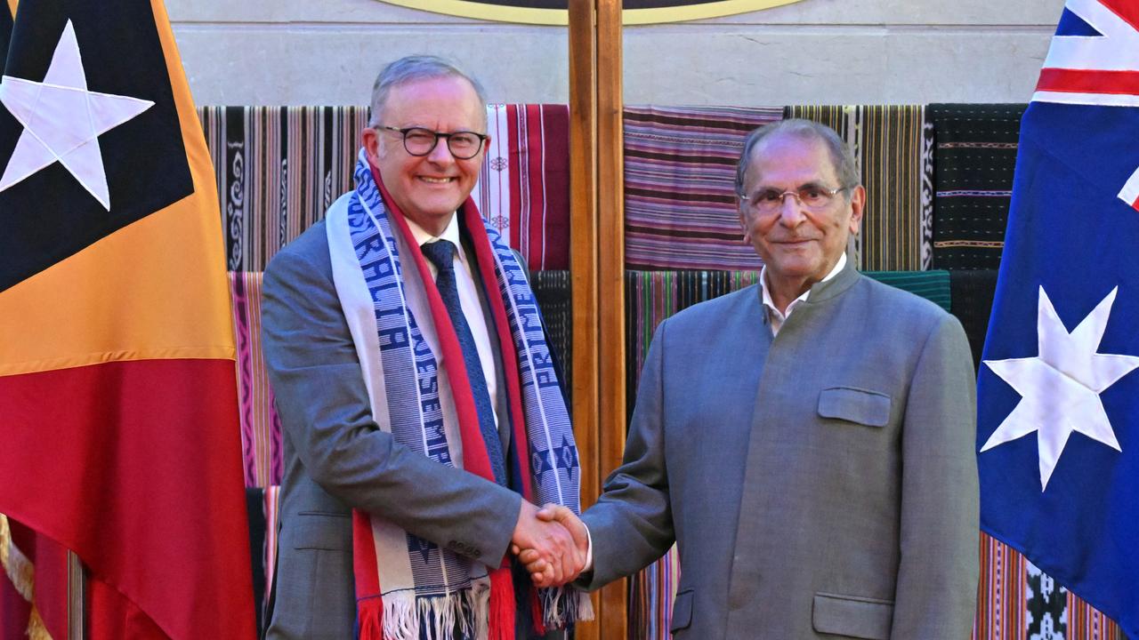 Anthony Albanese and Timor Leste's President Jose Ramos