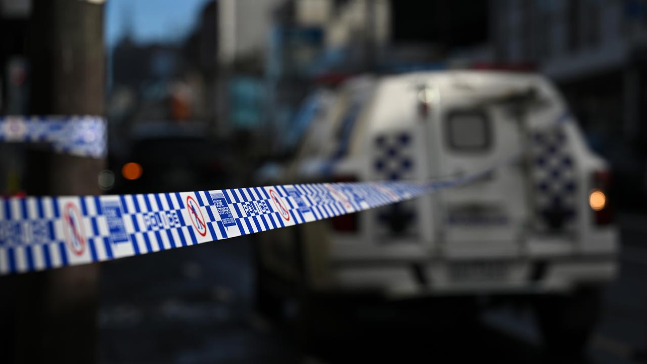 Police tape at a crime scene